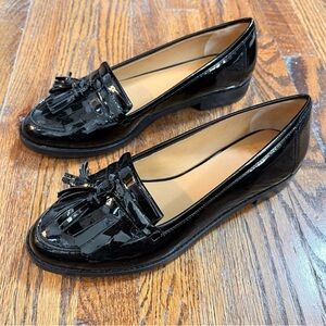 Sezane Lisa black patent loafers